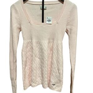 NWT Hollister Light Pink Ribbed Sweater